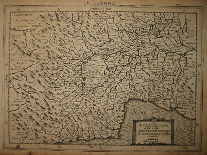 Mercator Gerard - Hondius Jodocus Pedemontana regio cum Genuensium territorio Montisferrati Marchionatu 1630 Amsterdam